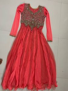 Elegant Pink Embroidered Anarkali