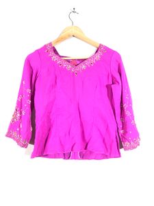 Pink Embroided Lehenga Choli Set (Women’s)