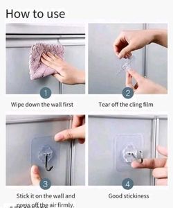 Adhesive Walls Hooks Without Drilling Pack Of 10