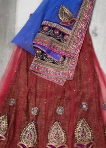 Maroon Embroidered Lehenga Skirt