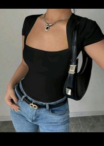 Chic Black Bodycon Top.SIZE-30-36.BRAND NEW