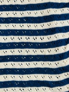 Chic Strips Crochet Top 💙🤍