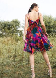 Tropical printed Fit And Flare Dress