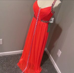 City Triangles Prom Dress Bright Pink Beaded Gown