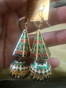 Enamel Jhumka Earrings