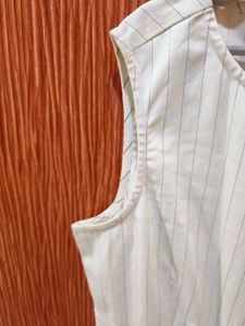 Koovs White Lining Jumpsuit