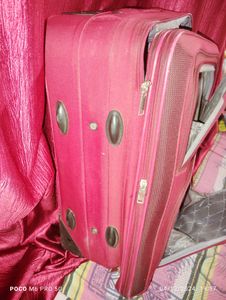 ✅Red ♥️ Color Two Wheeler Trolley Bag Used
