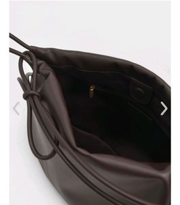 Knotted Handle Hobo Bag - Dark Brown