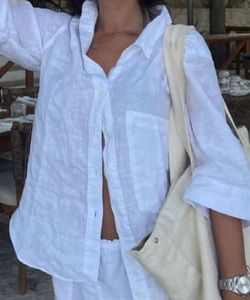 White Linen Summer Shirt