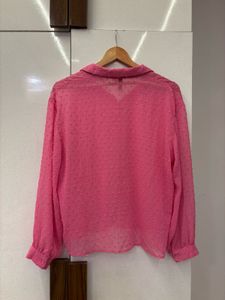 Pink Swiss Dot Top
