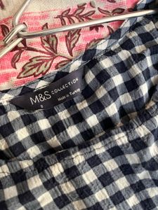 Gingham Check Long Sleeve Top