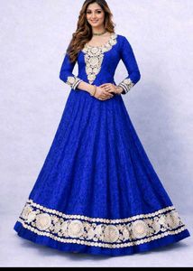 Blue Embroidered Anarkali Dress