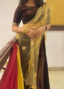 Designer Velvet Lehenga Choli With Dupatta