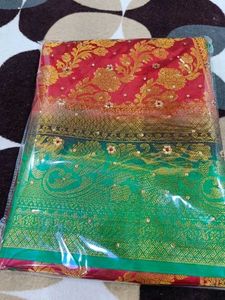 BALATON BROCADE SAREE ARA DESIGN STONE &amp; JHALAR |