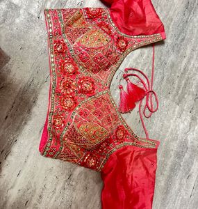 Pink Embroidered Lenga Choli