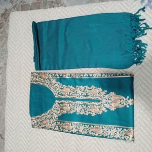 Teal Embroidered Salwar Kameez Set