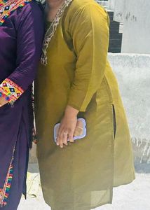 Olive Green Embellished Kurta Set