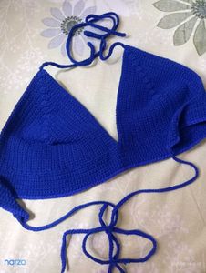Blue Crochet Halter Top