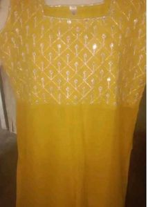 Golden Yellow Indian Kurta Palazzo Set