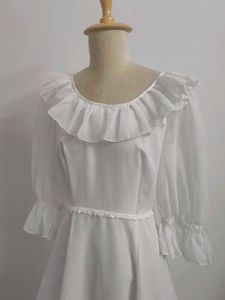 Vintage White Ruffled Gown