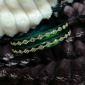 Colorful Lac Bangle Set combo of 3