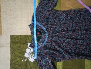 Dark Green Floral Top