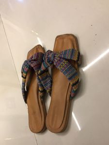 Boho Striped Bow Sandals