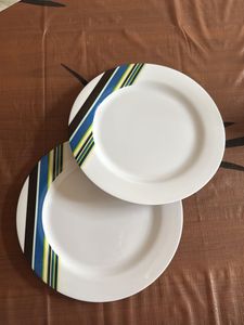 🆕 Striped Dinner Plates (Set of 2)