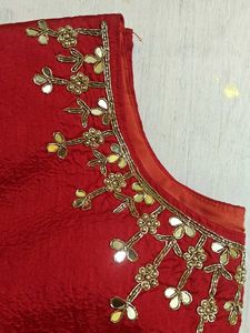 Red Embroidered Blouse