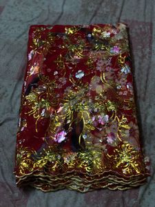 Red & Gold Floral Fabric