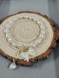 Heart Pearl Bracelet with Bow