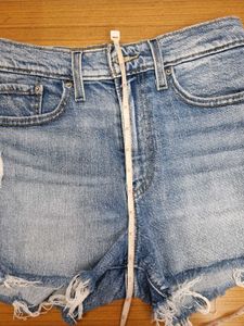 Levi&#39;s High-Waisted Distressed Denim Shorts