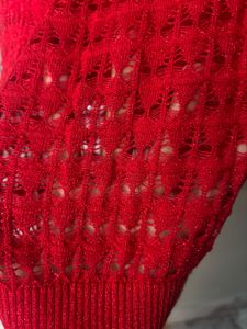 Red Floral Embellished Top