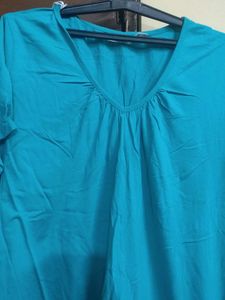 Teal V-Neck Top