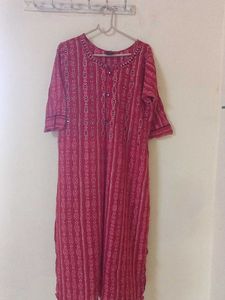 Red Embroidered Kurti