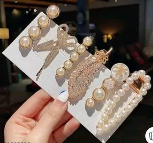6 Pieces Korean Style Pearl Hair Clips