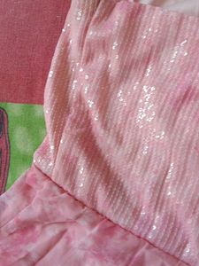 Pink Sequin Dress Party Wear