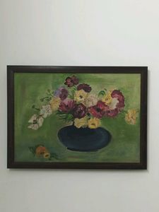 Oil Painting on Canvas -Flowers in vase