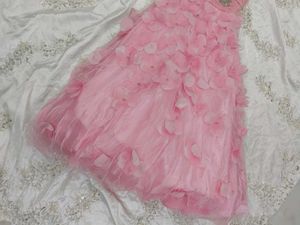 Pink Feathered Tulle Gown