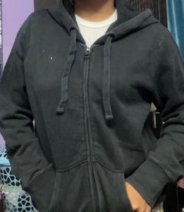 charcoal hooded sweatshirt with glitter heart