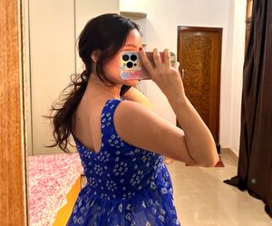 New Handmade Blue Anarkali