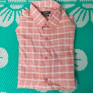 Expose Peach Checkered Shirt