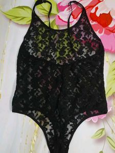 (1100)Black Lace Bodysuit