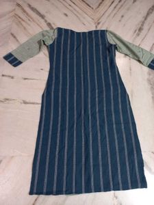 Blue &amp; Green Striped Kurti