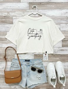 Trendy Graphic Print baggy Crop Top