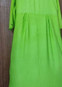 Lime Green Embroidered Anarkali Dress.