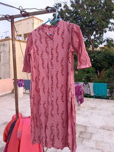 Pink Floral Print Kurti