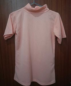 Peach Pinkish Turtle Neck Top
