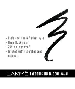 LAKME Eyeconic Insta Cool Kajal, Black (COMBO)
