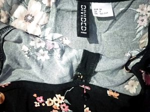 H&amp;M Black Floral Sleeves Dress